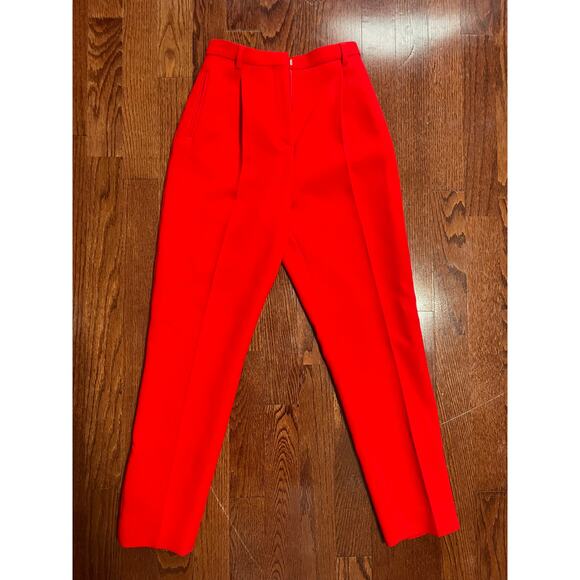 Tory Burch Double Faced Pleated Lined 100% Wool Pants Red Size 4 - Picture 2 of 13
